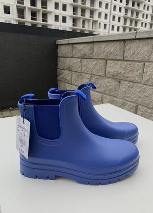 Фирменные резиновые сапоги. цвет – синий электро! new!