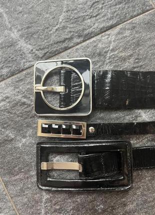 Черный лакированный ремень