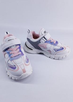 Детские кроссовки для девочки (10206-8) 27-29р белый с фиолетовым2 фото