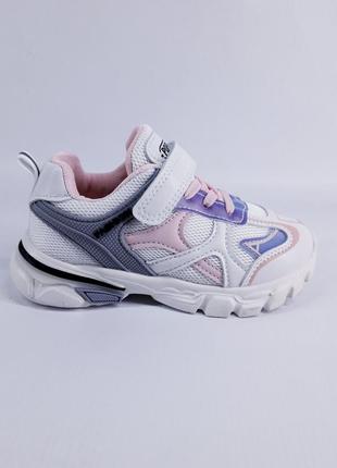 Детские кроссовки для девочки (10206-8) 27-29р белый с фиолетовым1 фото