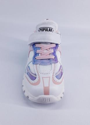 Детские кроссовки для девочки (10206-8) 27-29р белый с фиолетовым5 фото