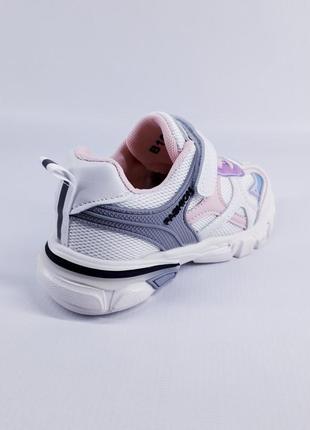 Детские кроссовки для девочки (10206-8) 27-29р белый с фиолетовым4 фото