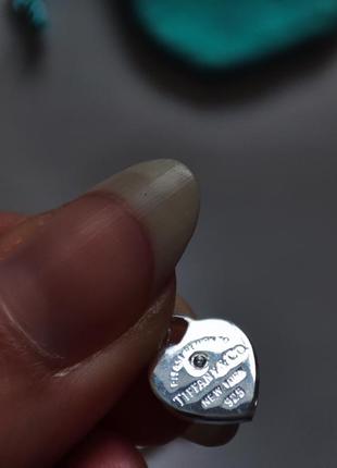 Кулон два сердца тиффани подвеска сердечко цепочка