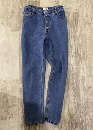 Класичні джинси з ґудзиками лицевими (великий розмір)4 фото