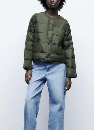 Куртка бомбер стеганая zara оригинал легкая курточка