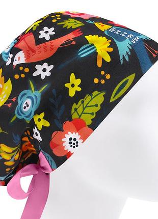 Медична шапочка шапка жіноча тканинна бавовняна багаторазова принт курча