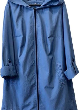 Батальная женская летняя куртка - плащ свободного фасона оверсайз 48-582 фото