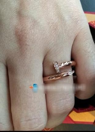 Кольцо картье гвоздь с камнями