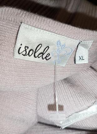 Трикотажная,бледно-розовая туника-блузка с карманами,в рубчик,большого размера,isolde9 фото