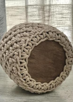 Шнур хлопковый 4 мм цвет имбирь для вязания ковров,корзин,декора8 фото