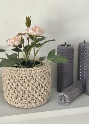 Декоративная корзина для хранения безделушек, стильное кашпо для цветов, ручная...
