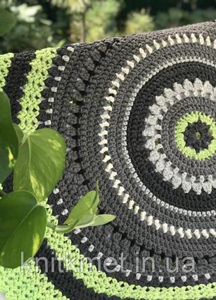 Ковер круглый ажурный, вязаный декоративным крючком, авторский стильный декор для дома...