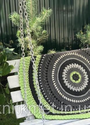 Ковер круглый ажурный, вязаный декоративным крючком, авторский стильный декор для дома...