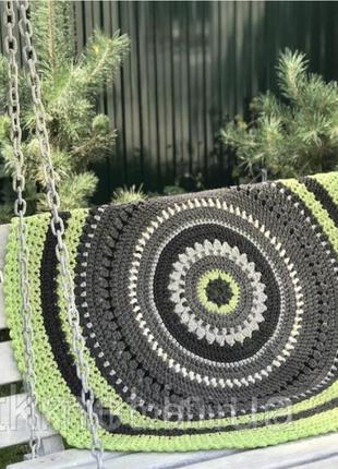 Ковер круглый ажурный, вязаный декоративным крючком, авторский стильный декор для дома...