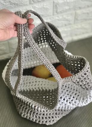 Авоська юстина вязаная модная женская сумка, летний шоппер, торба,стильная сумка на...