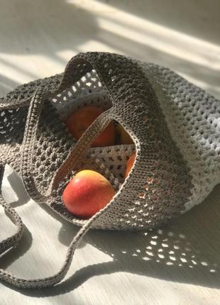 Авоська юстина вязаная модная женская сумка, летний шоппер, торба,стильная сумка на...