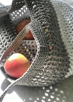 Авоська юстина вязаная модная женская сумка, летний шоппер, торба,стильная сумка на...