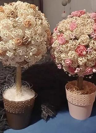 Шарики декоративные из ротанга 3 см, декор для дома, цвет оранж