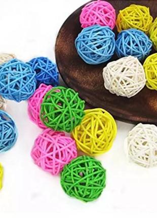 Шарики декоративные из ротанга 3 см, декор для дома, цвет оранж