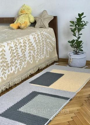 "ельза" килим авторський,стильна килимова доріжка,приліжковий декоративний килимок,ручна робота1 фото