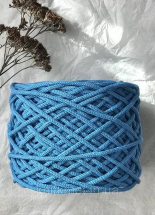 Шнур хлопковый цвет бирюза 4 мм для вязания ковров,корзин,декора1 фото