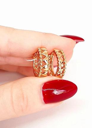 Сережки-колічки, позолота, сережки, позолочені