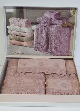 Полотенца maison d'or 3шт intensive bamboo rose