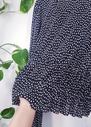 Изысканная блуза блузка в горох горошек с объемными рукавами из ткани плиссе от zara6 фото