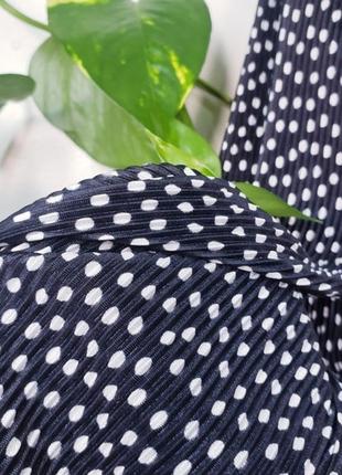 Изысканная блуза блузка в горох горошек с объемными рукавами из ткани плиссе от zara7 фото