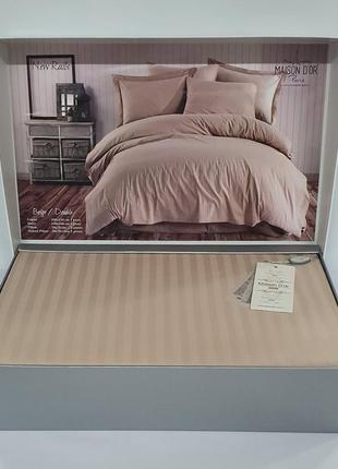 Постельное белье maison d'or сатин страйп 200х220 rails beige