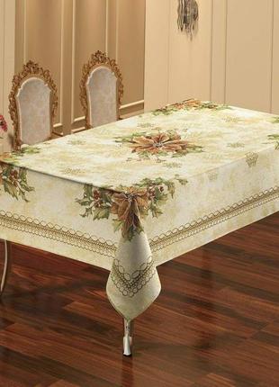 Скатертина новорічна гобеленова sagol 160х300 st-161 sari