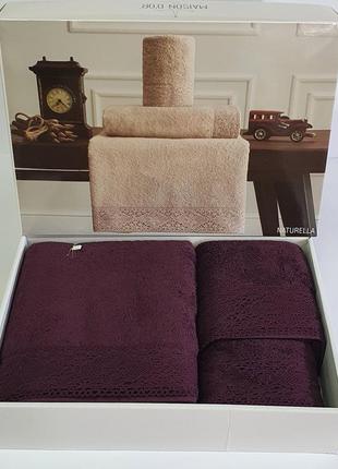 Полотенца maison d'or 3шт naturella purple