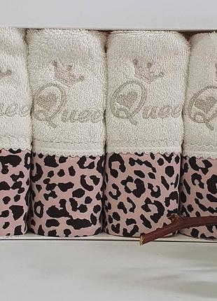 Полотенца maison d'or 4шт queen 30x50 ecru - rose color