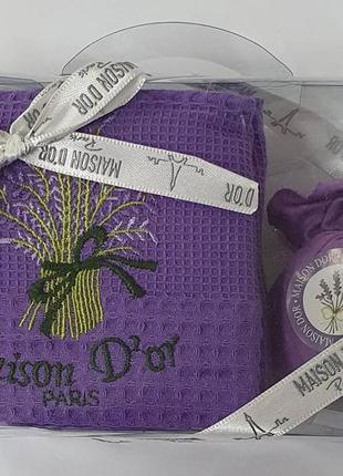 Подарочный набор кухонных полотенец maison d'or lavanta dark lilac