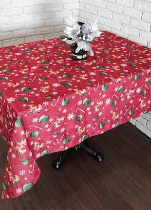 Скатерть "print" велюр sagol 140х180 новогодняя kirmizi