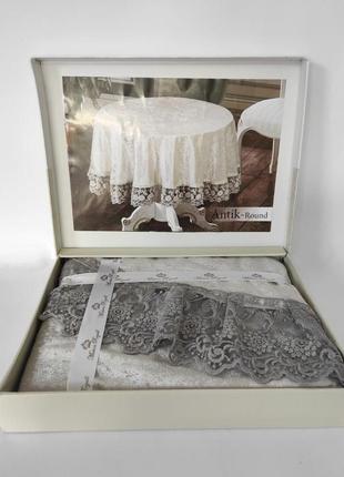 Скатерть велюр maison royale 160 круг antik grey