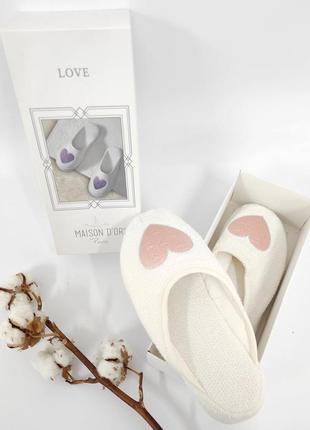 Тапочки maison d'or love slipper rosa1 фото