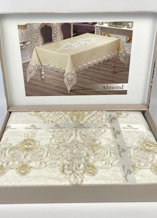 Скатерть велюр maison royale 160x260 almond cream