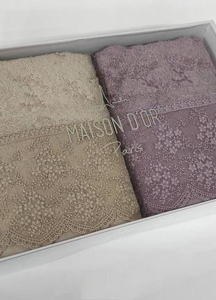 Полотенца maison d'or 2шт j.simone beige lilac