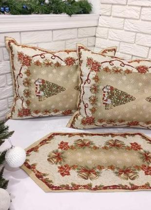 Набор новогодний дорожка 35х85 + 2 наволочки 50х70 st-135 v2 в коробке