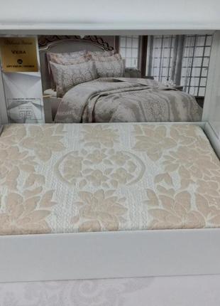 Покривало my bed жаккард 240x260 з наволочками vera beige