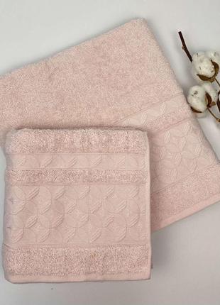 Набір рушників 2 шт hercai пудровий