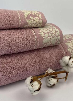 Набор полотенец cottonize 3 шт cod 105 розовый1 фото