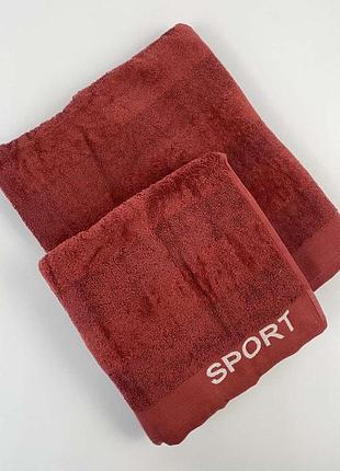 Набор полотенец 2 шт sport красный