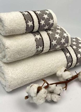 Набір рушників cottonize 3 шт. cod119 молочний