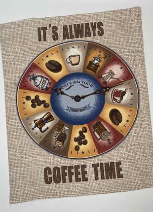 Рушник кухонний вафельний "coffee time" model-2 60х501 фото