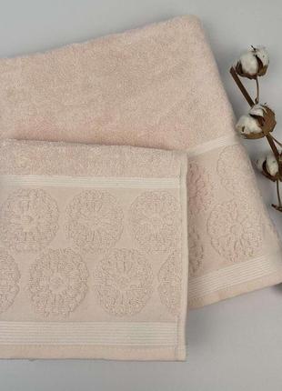 Набор полотенец 2 шт bike-1 пудровый