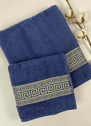Набор полотенец 2 шт greek синий в фирменной коробке