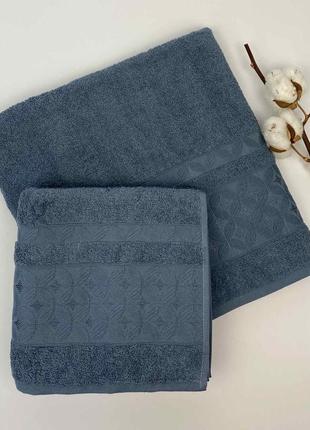 Набор полотенец 2 шт hercai синий