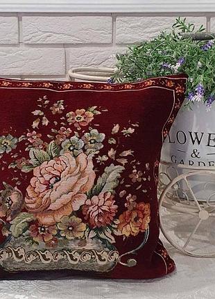 Наволочка велюровая sagol 45х45 - st 128 v-4 bordo k1